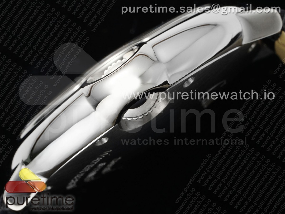 Ballon Bleu Ladies 28mm SS AF White Diamonds Dial on Black Leather Strap Ronda Quartz