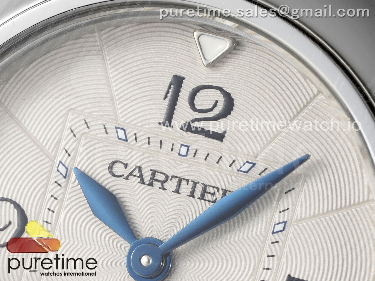 Pasha 30mm SS AF White Textured Dial on Black Leather Strap Jaq Quartz