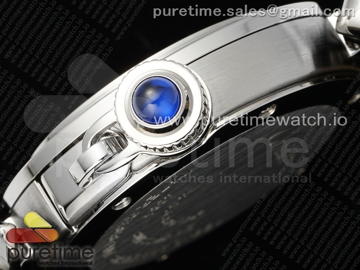 Pasha 30mm SS AF White Textured Dial on Black Leather Strap Jaq Quartz