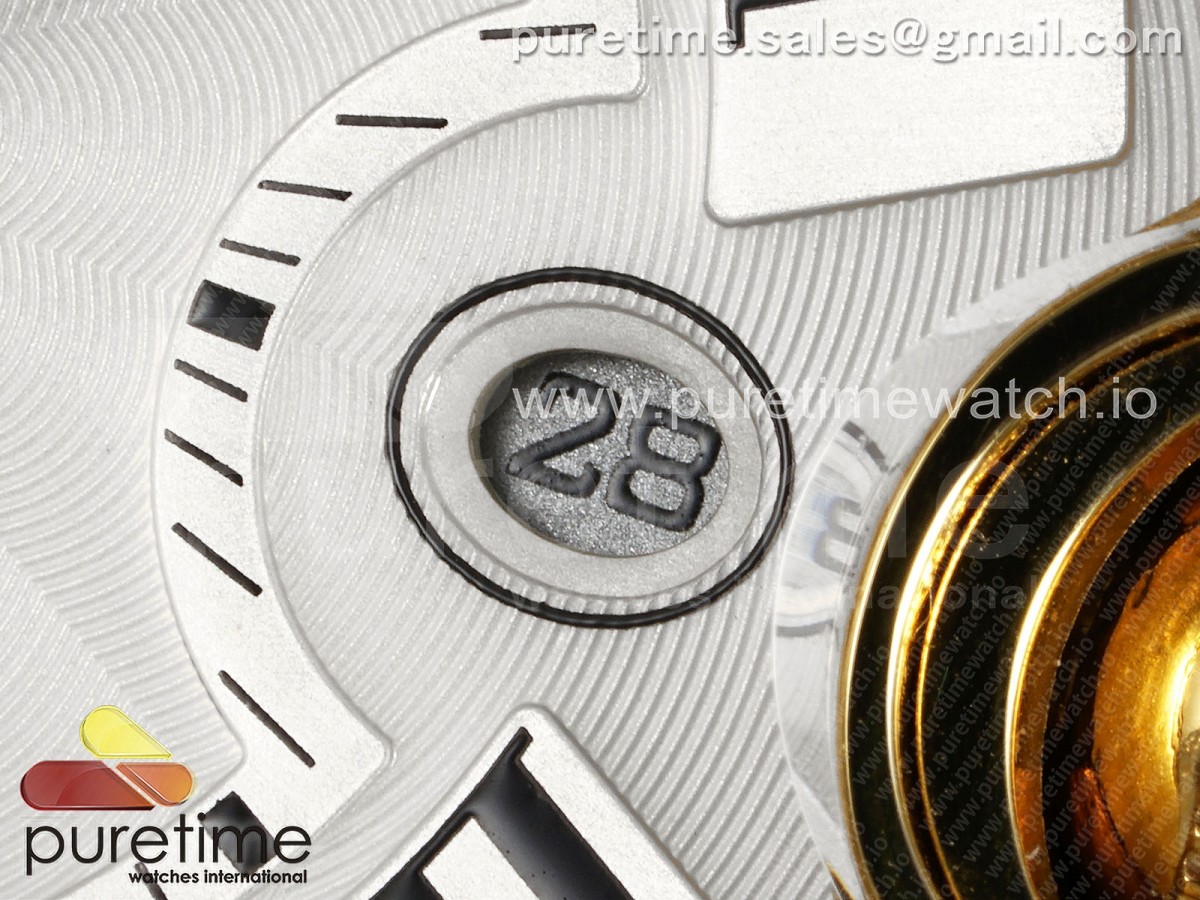Ballon Bleu 42mm YG AF White Texture Dial on Brown Leather Strap A2824 V5