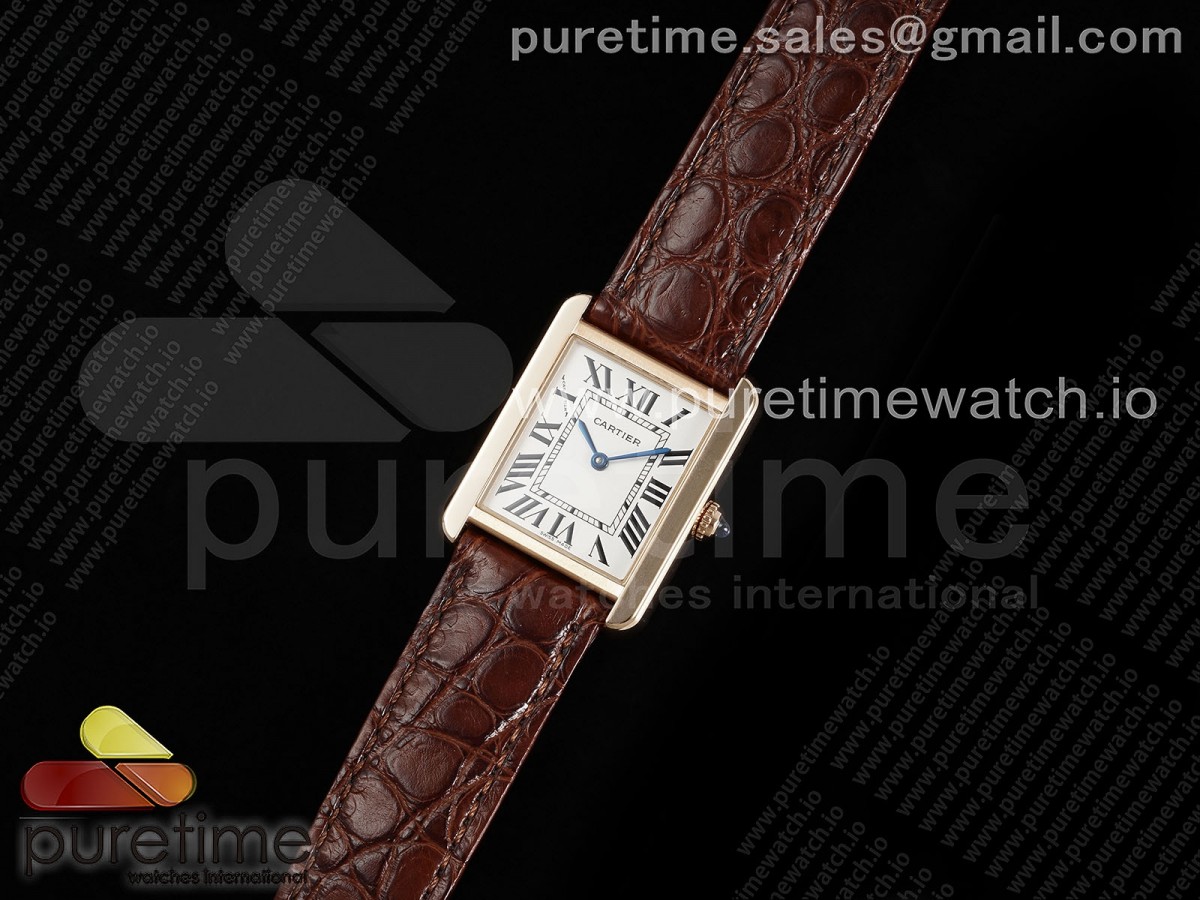 Tank Solo 24mm RG AF White Dial on Brown Leather Strap Ronda Quartz