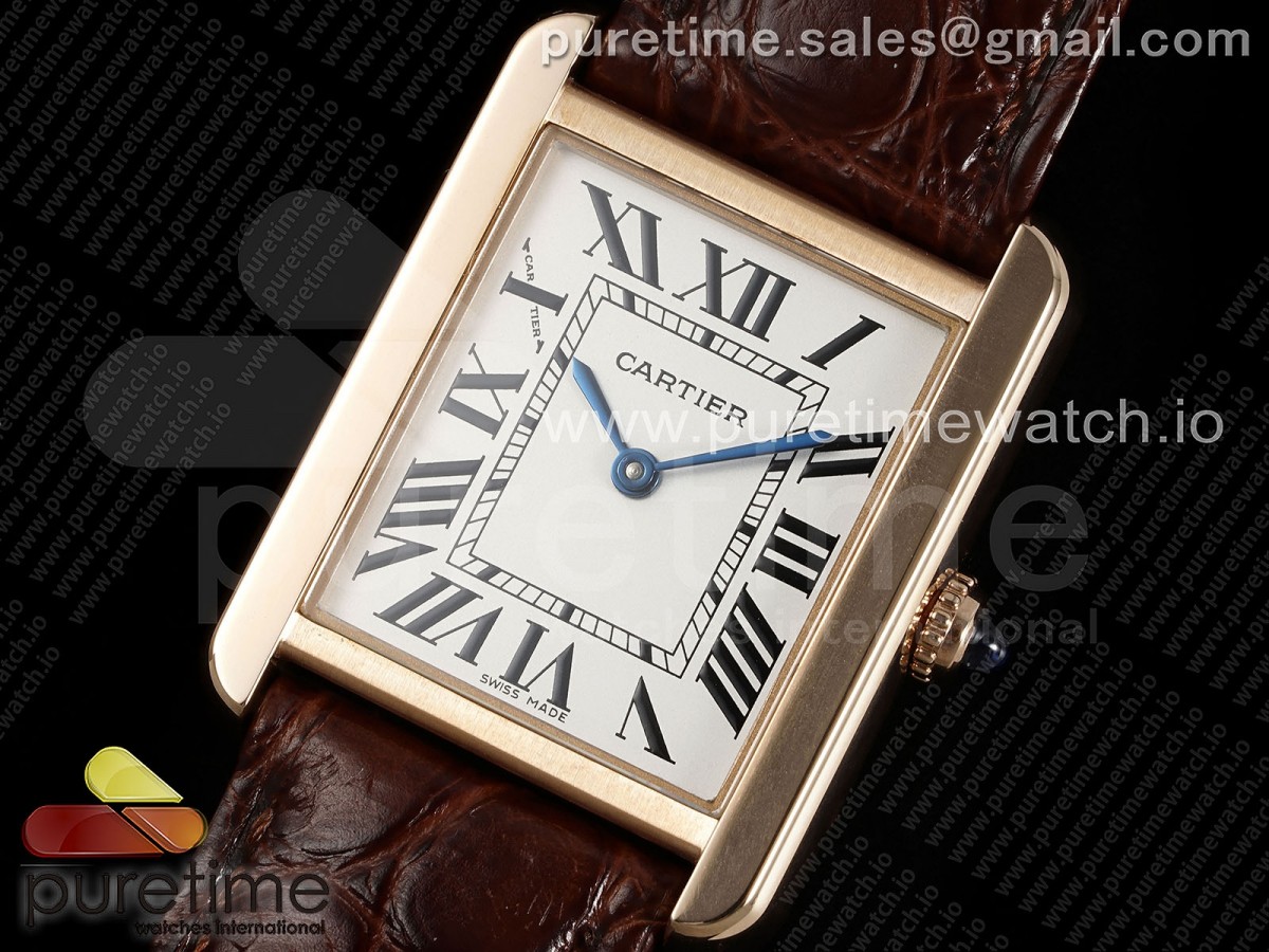 Tank Solo 24mm RG AF White Dial on Brown Leather Strap Ronda Quartz