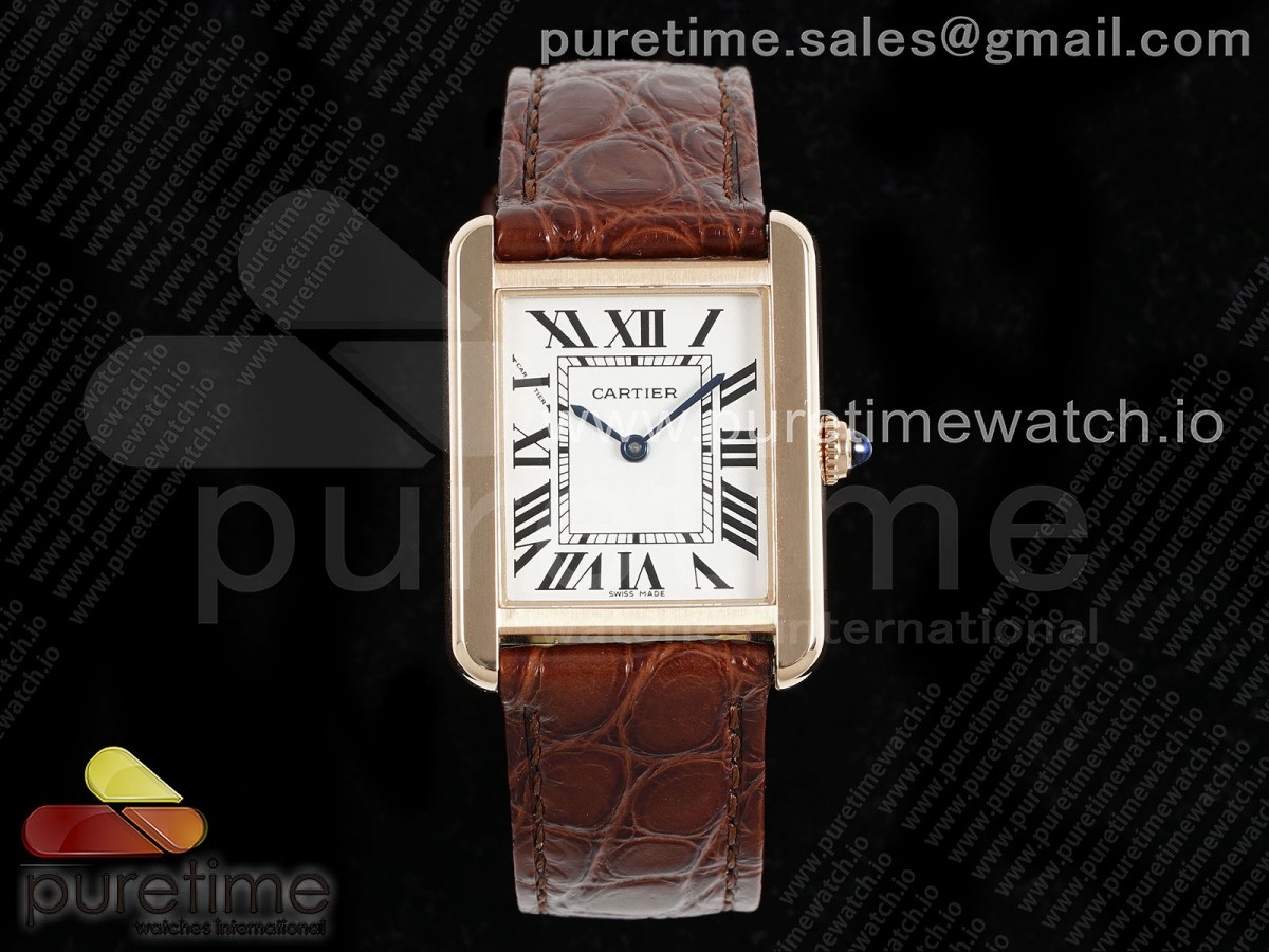 Tank Solo 24mm RG AF White Dial on Brown Leather Strap Ronda Quartz