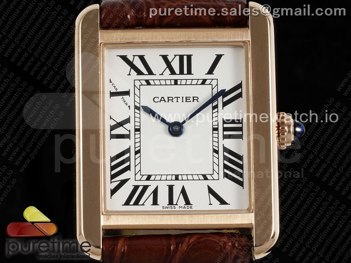 Tank Solo 24mm RG AF White Dial on Brown Leather Strap Ronda Quartz