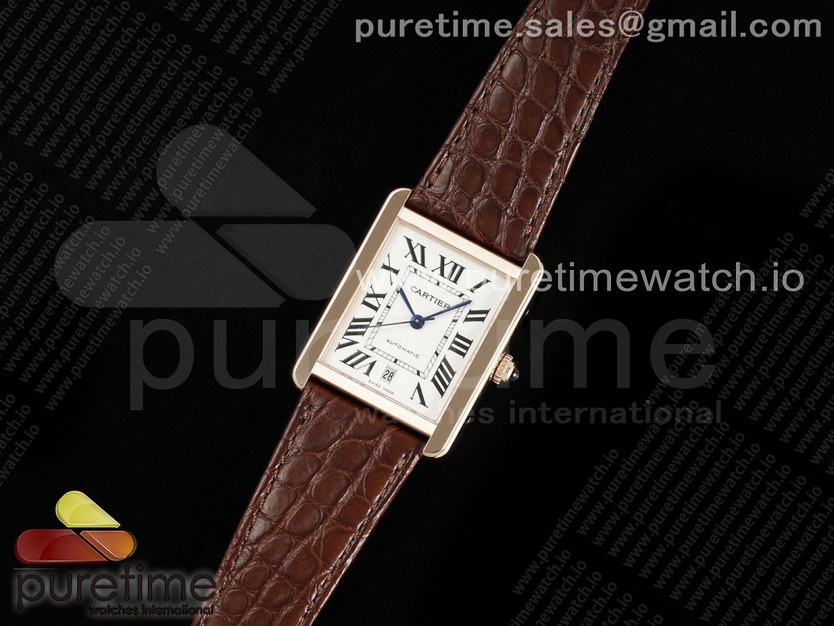 Tank Solo 31mm RG AF White Dial on Brown Leather Strap A2892