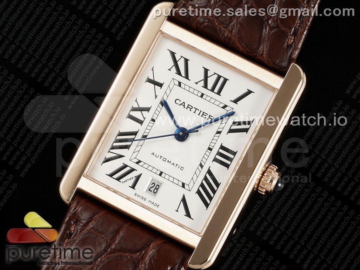 Tank Solo 31mm RG AF White Dial on Brown Leather Strap A2892