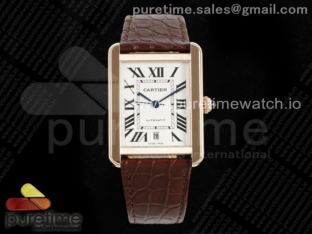 Tank Solo 31mm RG AF White Dial on Brown Leather Strap A2892