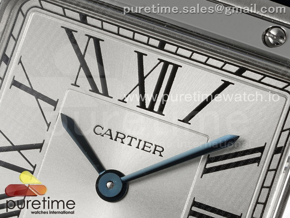 Santos Dumont 27.5mm AF Silver Dial on Blue Leather Strap Ronda Quartz