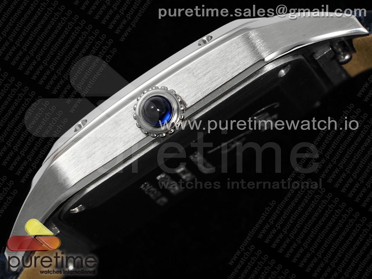 Santos Dumont 27.5mm AF Silver Dial on Blue Leather Strap Ronda Quartz