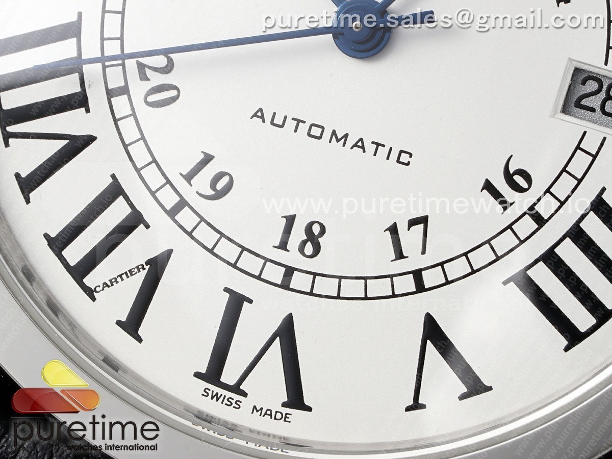 Ronde Solo 42mm SS AF White Dial on Black Leather Strap MIYOTA 9015