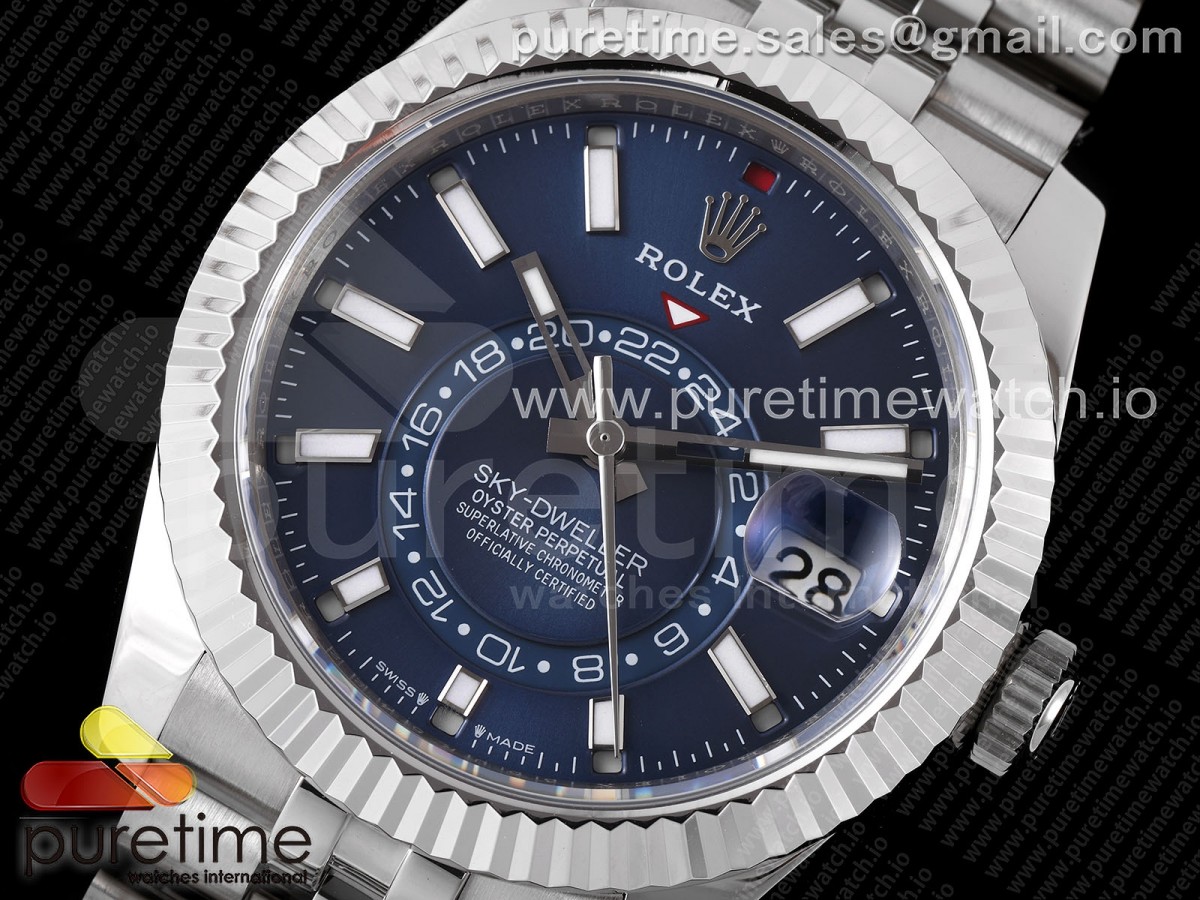 Sky-Dweller 326934 904L SS ZF Blue Dial on SS Jubilee Bracelet A2824