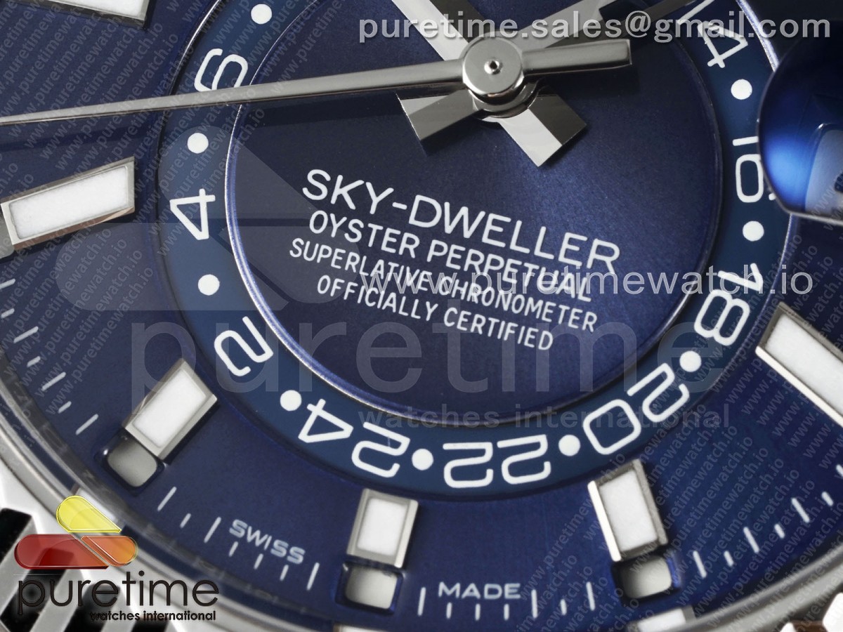 Sky-Dweller 326934 904L SS ZF Blue Dial on SS Jubilee Bracelet A2824