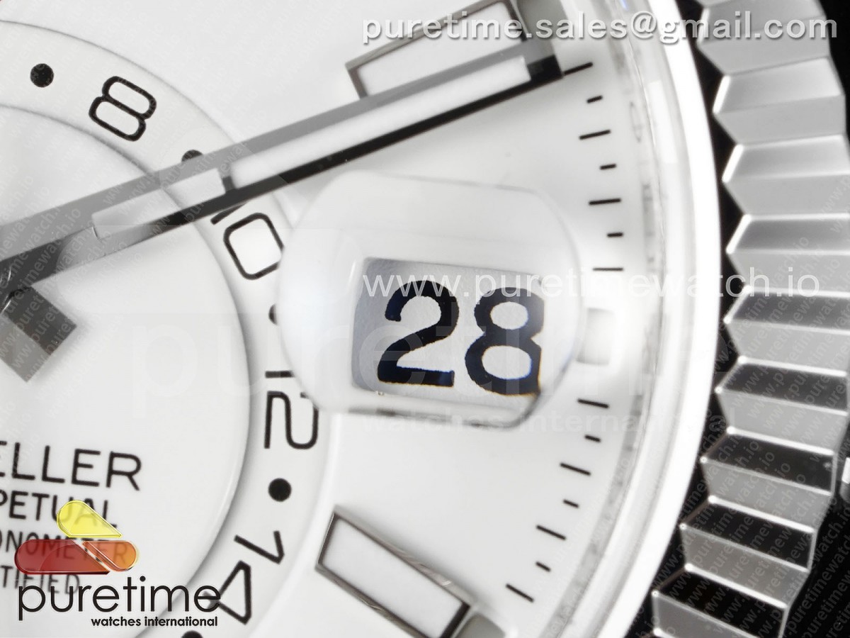 Sky-Dweller 326934 904L SS ZF White Dial on SS Jubilee Bracelet A2824