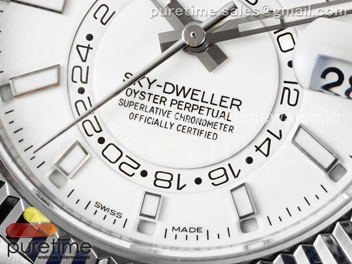 Sky-Dweller 326934 904L SS ZF White Dial on SS Jubilee Bracelet A2824