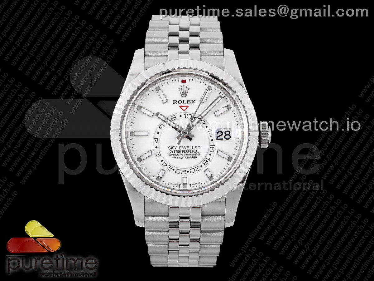Sky-Dweller 326934 904L SS ZF White Dial on SS Jubilee Bracelet A2824