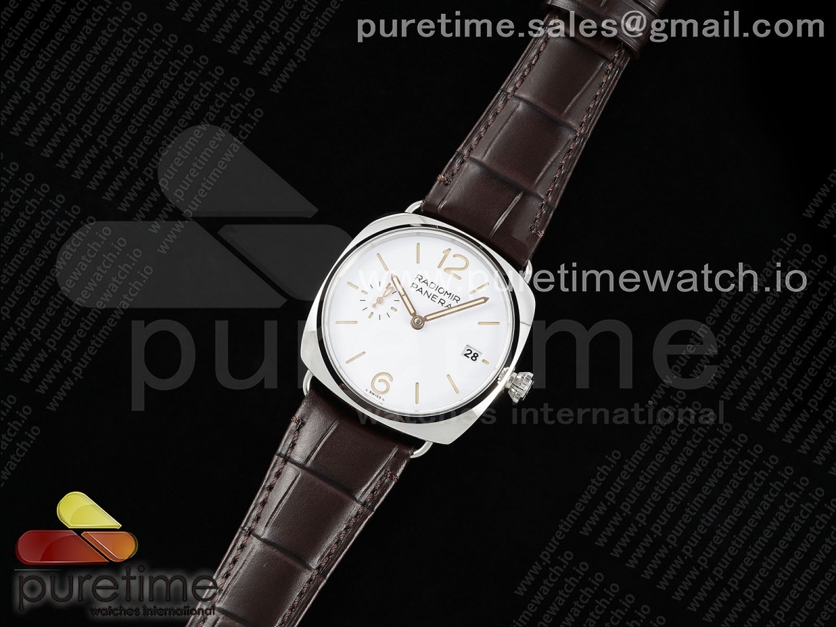 PAM1292 Radiomir 40mm VSF White Dial on Brown Leather Strap P900