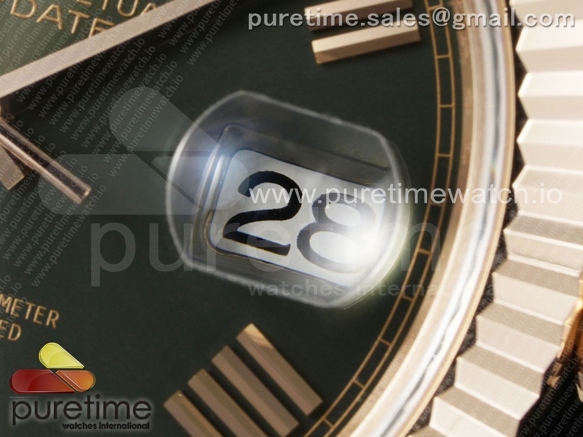 Day Date 40 RG 228235 ARF Green Roman Dial on President Bracelet VR3255 (Gain Weight)