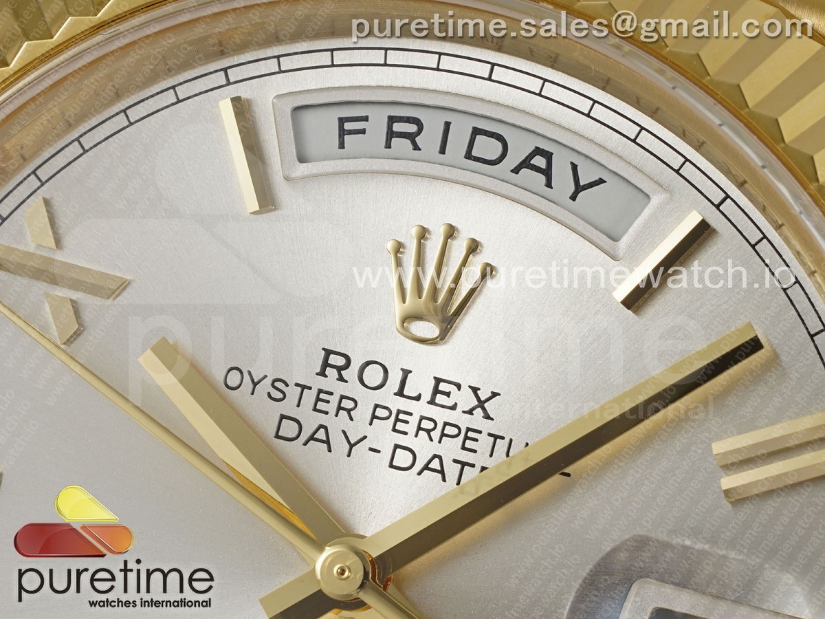 Day Date 40 YG 228238 ARF Silver Roman Dial on President Bracelet VR3255 (Gain Weight)