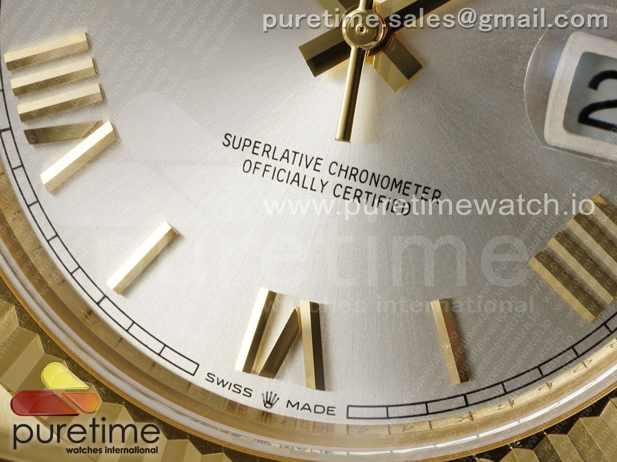 Day Date 40 YG 228238 ARF Silver Roman Dial on President Bracelet VR3255 (Gain Weight)