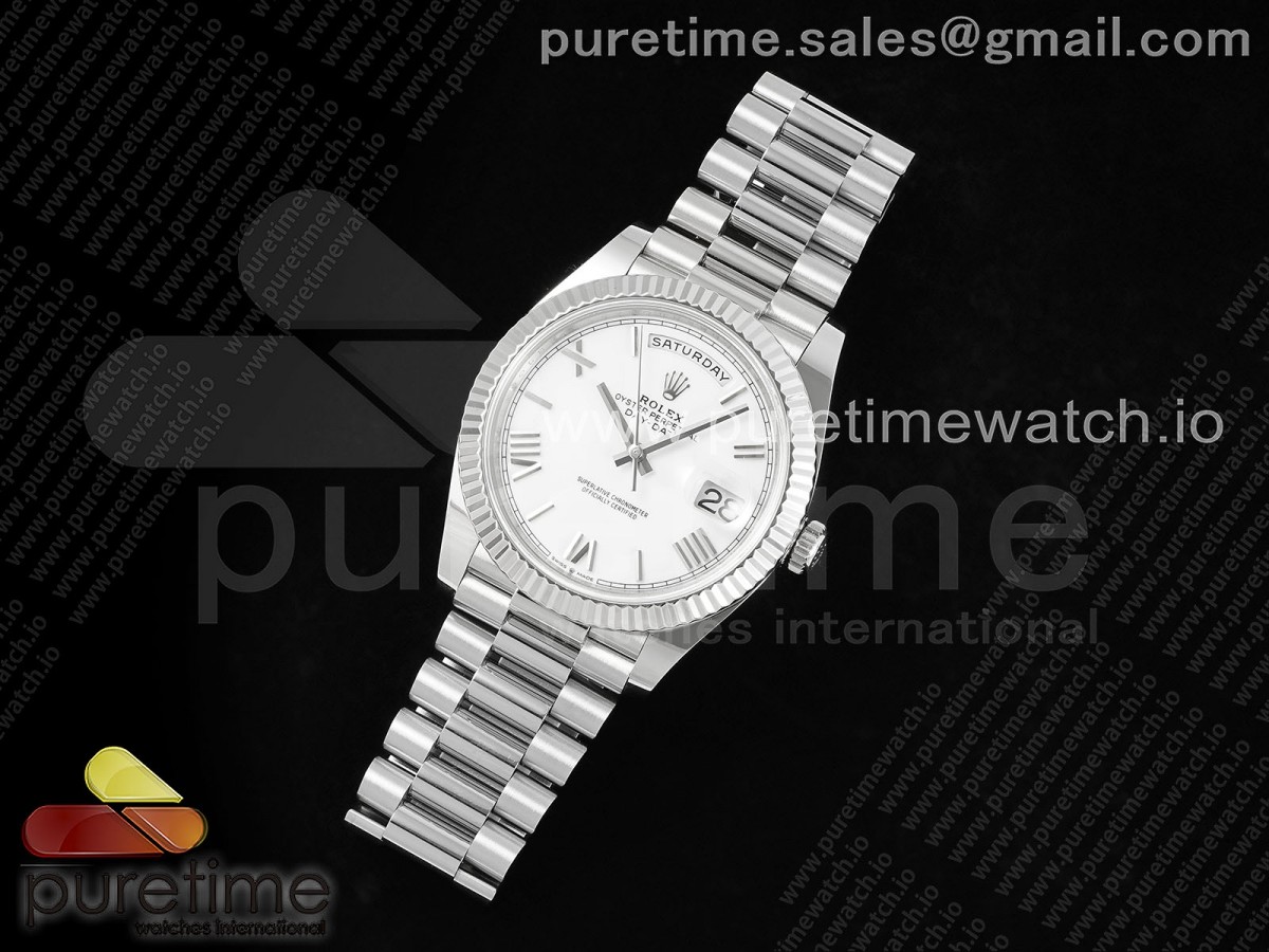 Day Date 40 SS 228236 ARF White Roman Dial on President Bracelet VR3255 (Gain Weight)
