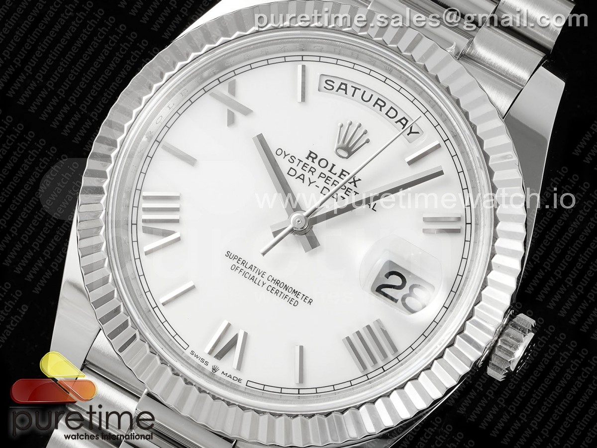 Day Date 40 SS 228236 ARF White Roman Dial on President Bracelet VR3255 (Gain Weight)