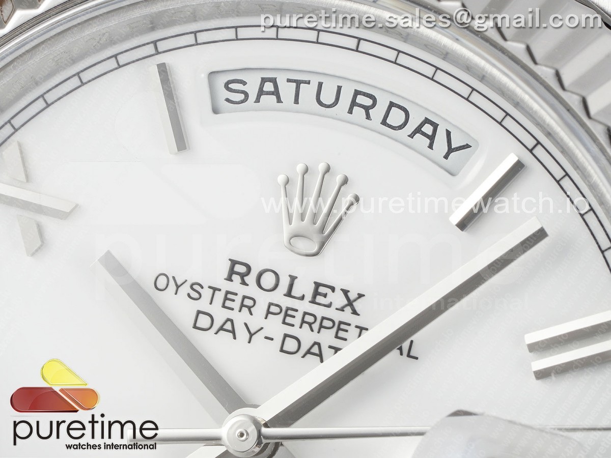 Day Date 40 SS 228236 ARF White Roman Dial on President Bracelet VR3255 (Gain Weight)