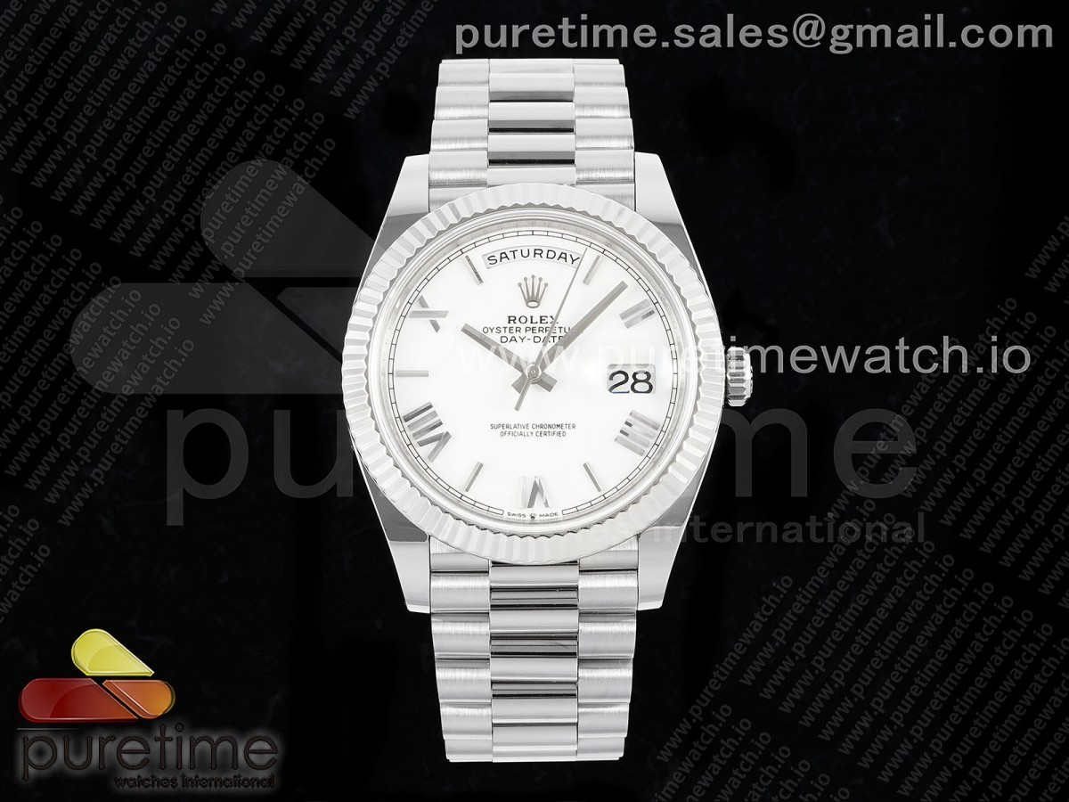 Day Date 40 SS 228236 ARF White Roman Dial on President Bracelet VR3255 (Gain Weight)