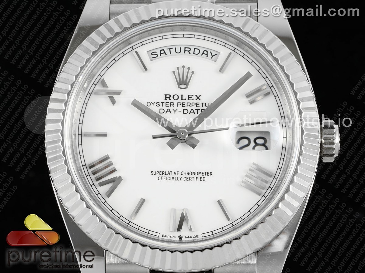 Day Date 40 SS 228236 ARF White Roman Dial on President Bracelet VR3255 (Gain Weight)