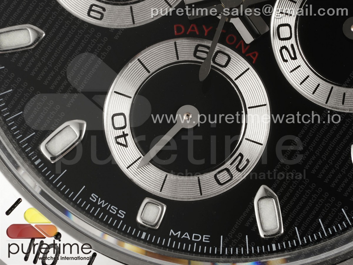 Daytona 116520 KING Black Dial on SS Bracelet SH4130