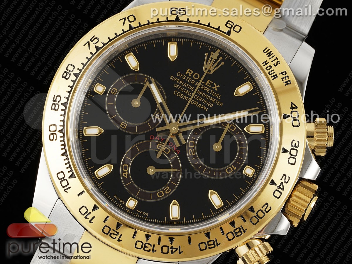 Daytona 116503 KING Black Dial on SS/YG Bracelet SH4130