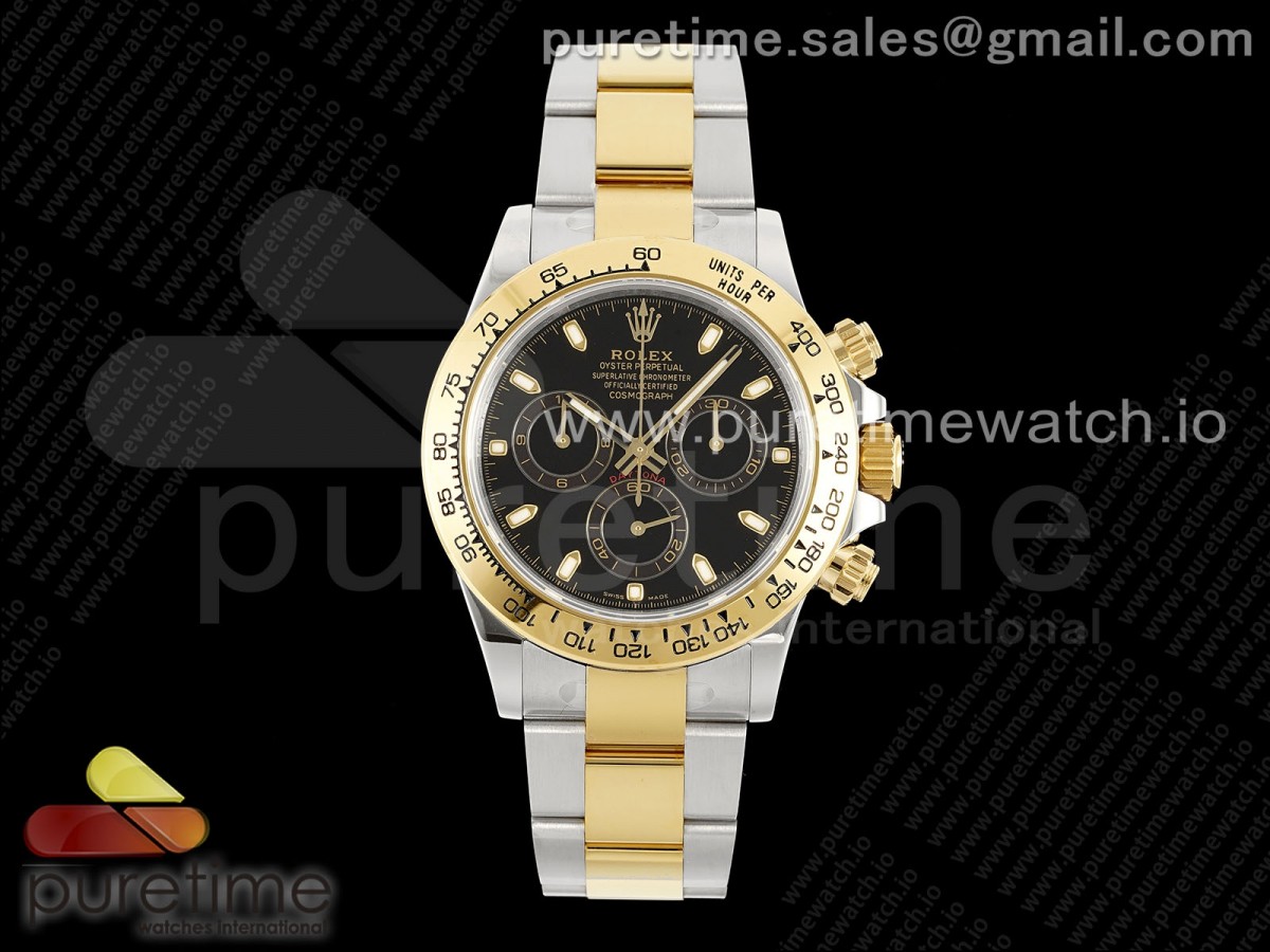 Daytona 116503 KING Black Dial on SS/YG Bracelet SH4130