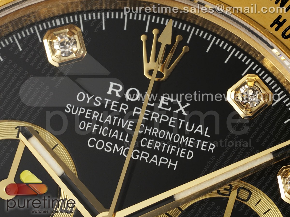 Daytona 116508 KING Black/YG Diamonds Dial on YG Bracelet SH4130