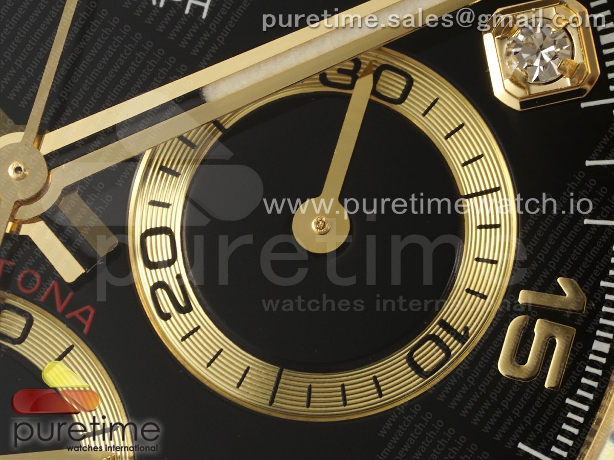 Daytona 116508 KING Black/YG Diamonds Dial on YG Bracelet SH4130