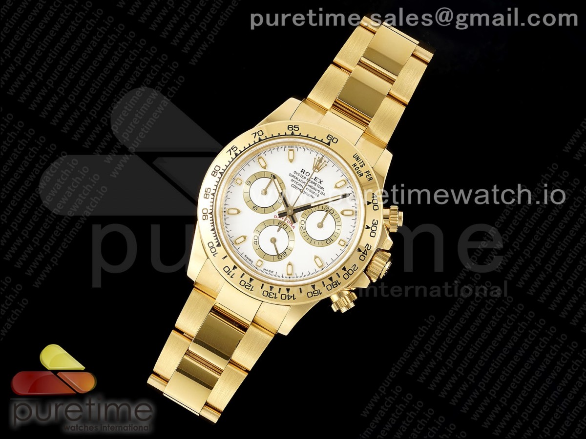 Daytona 116508 KING White Dial on YG Bracelet SH4130