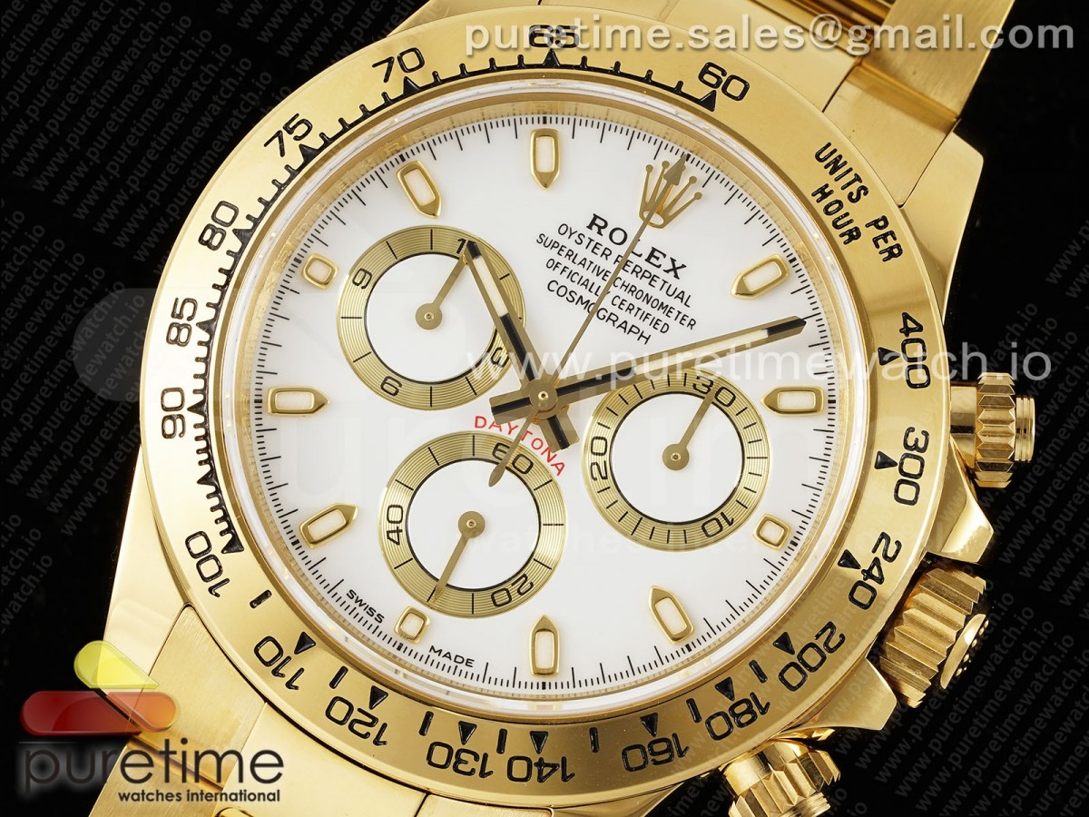 Daytona 116508 KING White Dial on YG Bracelet SH4130