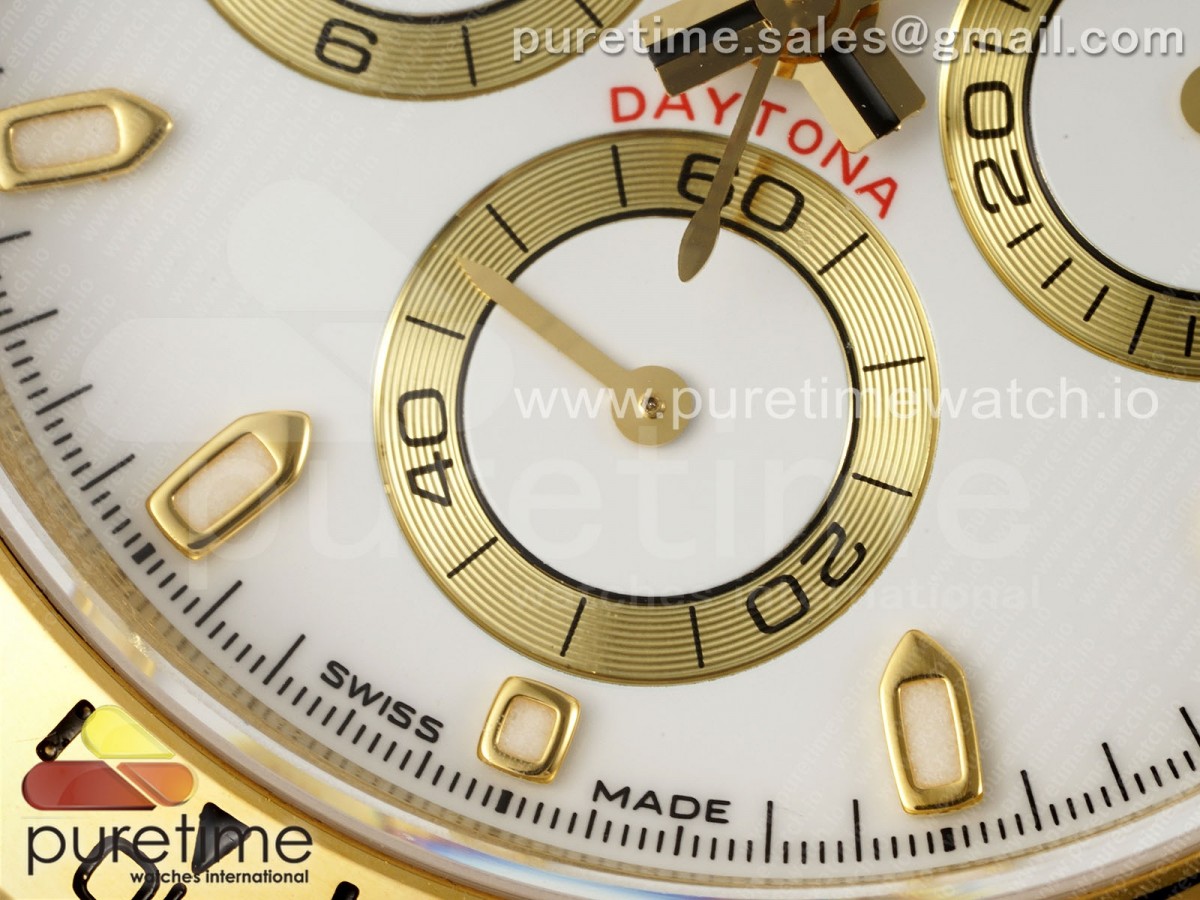 Daytona 116508 KING White Dial on YG Bracelet SH4130