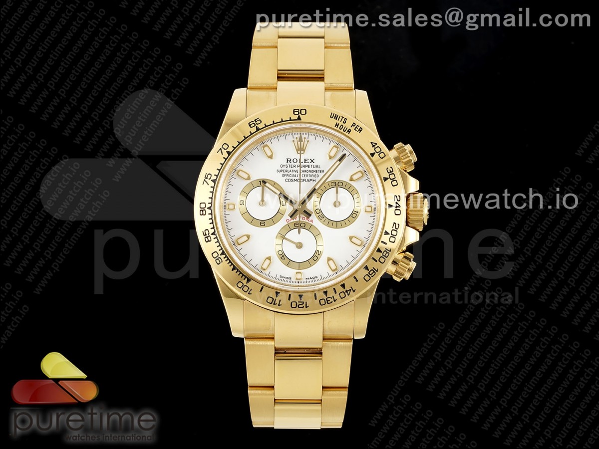 Daytona 116508 KING White Dial on YG Bracelet SH4130