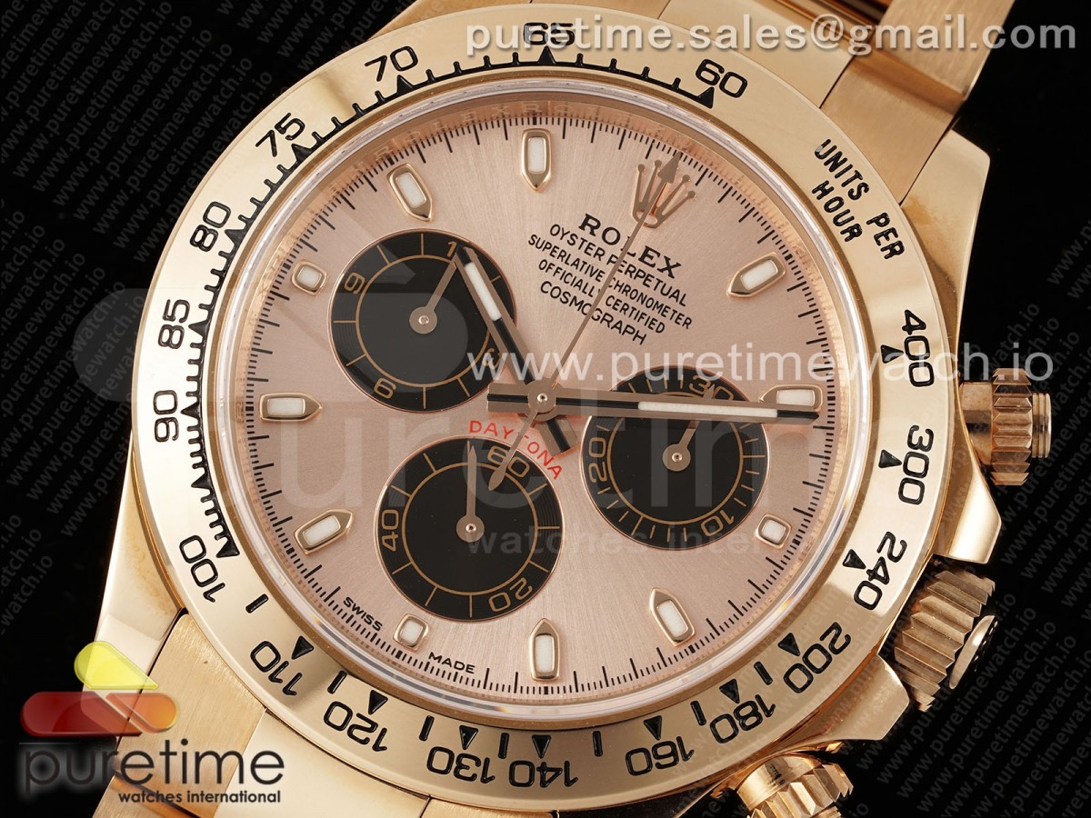 Daytona 116505 KING Sundust/Black Dial on RG Bracelet SH4130