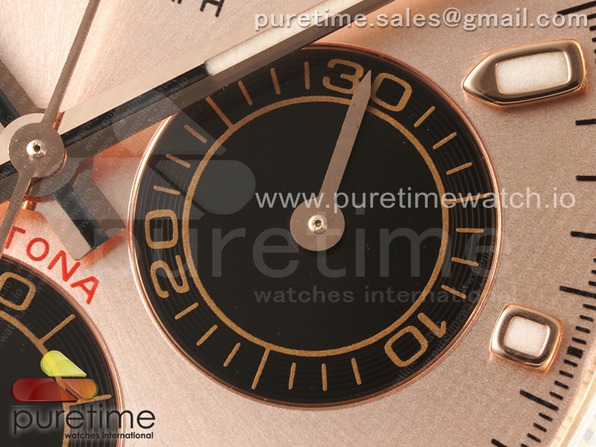 Daytona 116505 KING Sundust/Black Dial on RG Bracelet SH4130
