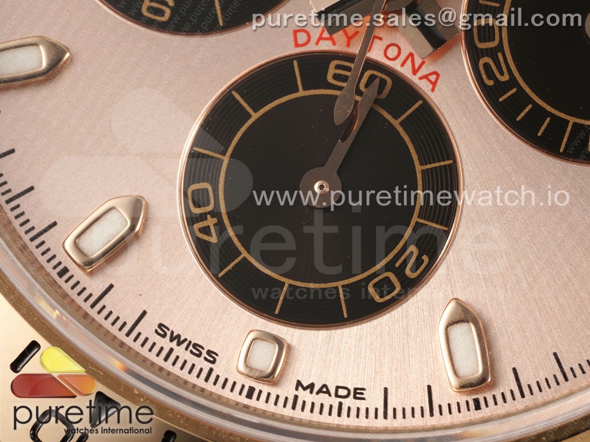 Daytona 116505 KING Sundust/Black Dial on RG Bracelet SH4130
