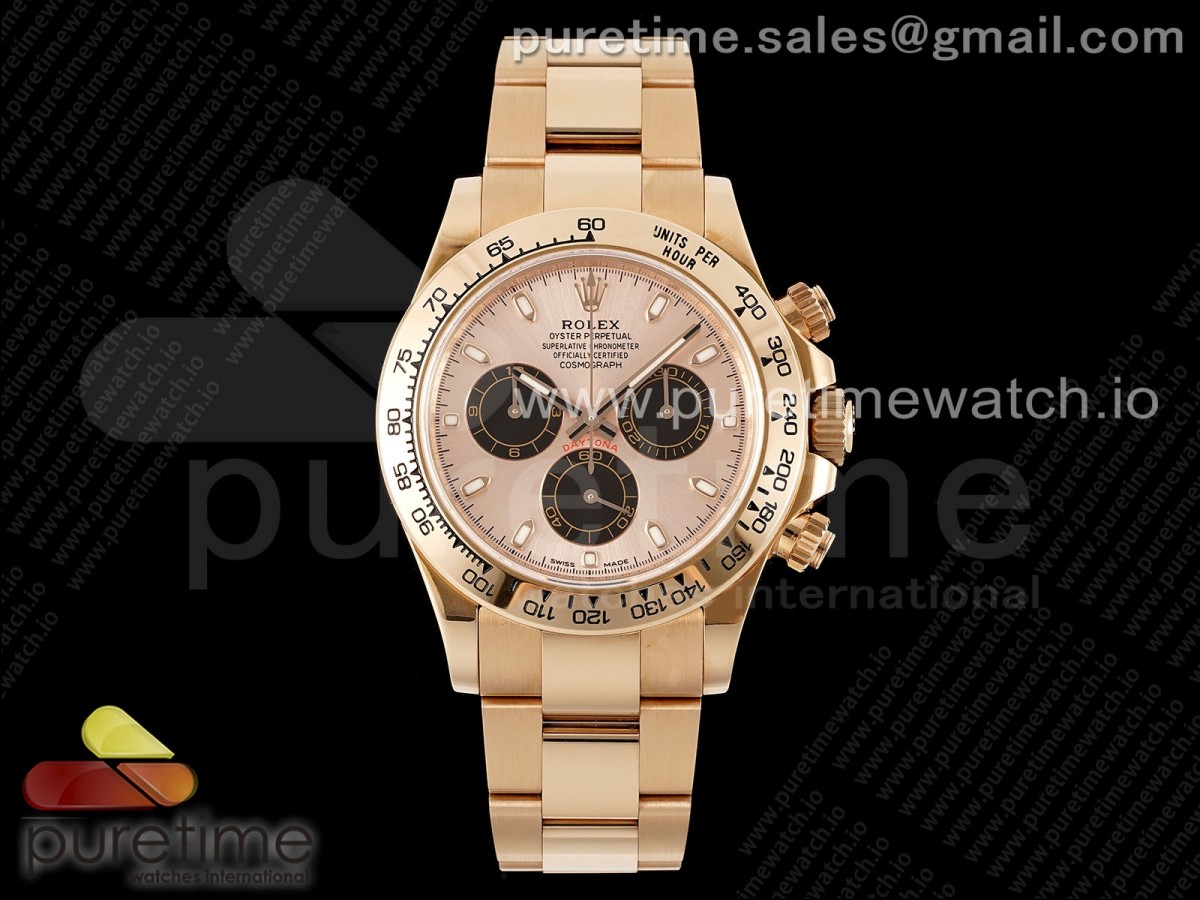 Daytona 116505 KING Sundust/Black Dial on RG Bracelet SH4130