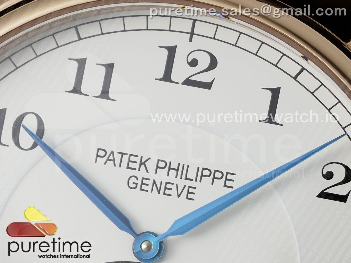 PP Tourbillon RG RMSF Edition White Dial Numeral Markers on Brown Leather Strap