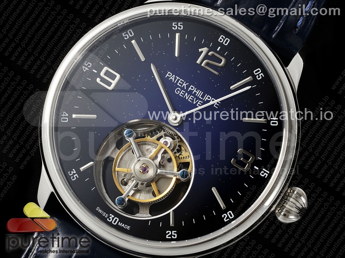 PP Tourbillon SS RMSF Edition Dark Blue Dial on Black Leather Strap