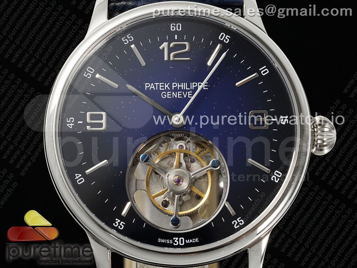 PP Tourbillon SS RMSF Edition Dark Blue Dial on Black Leather Strap