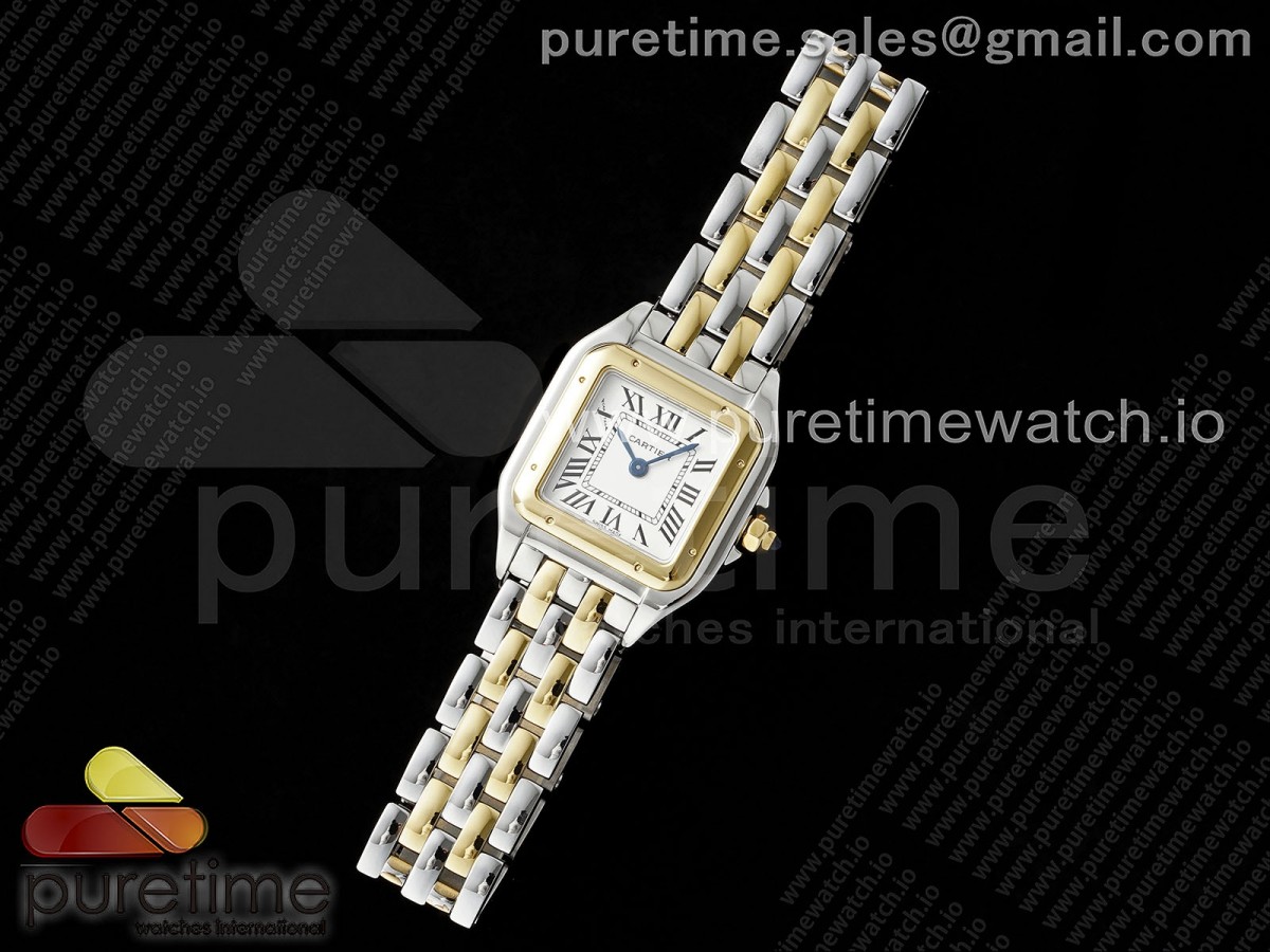 Panthère Ladies 22mm SS/YG AF White Dial on SS/YG Bracelet Ronda Quartz
