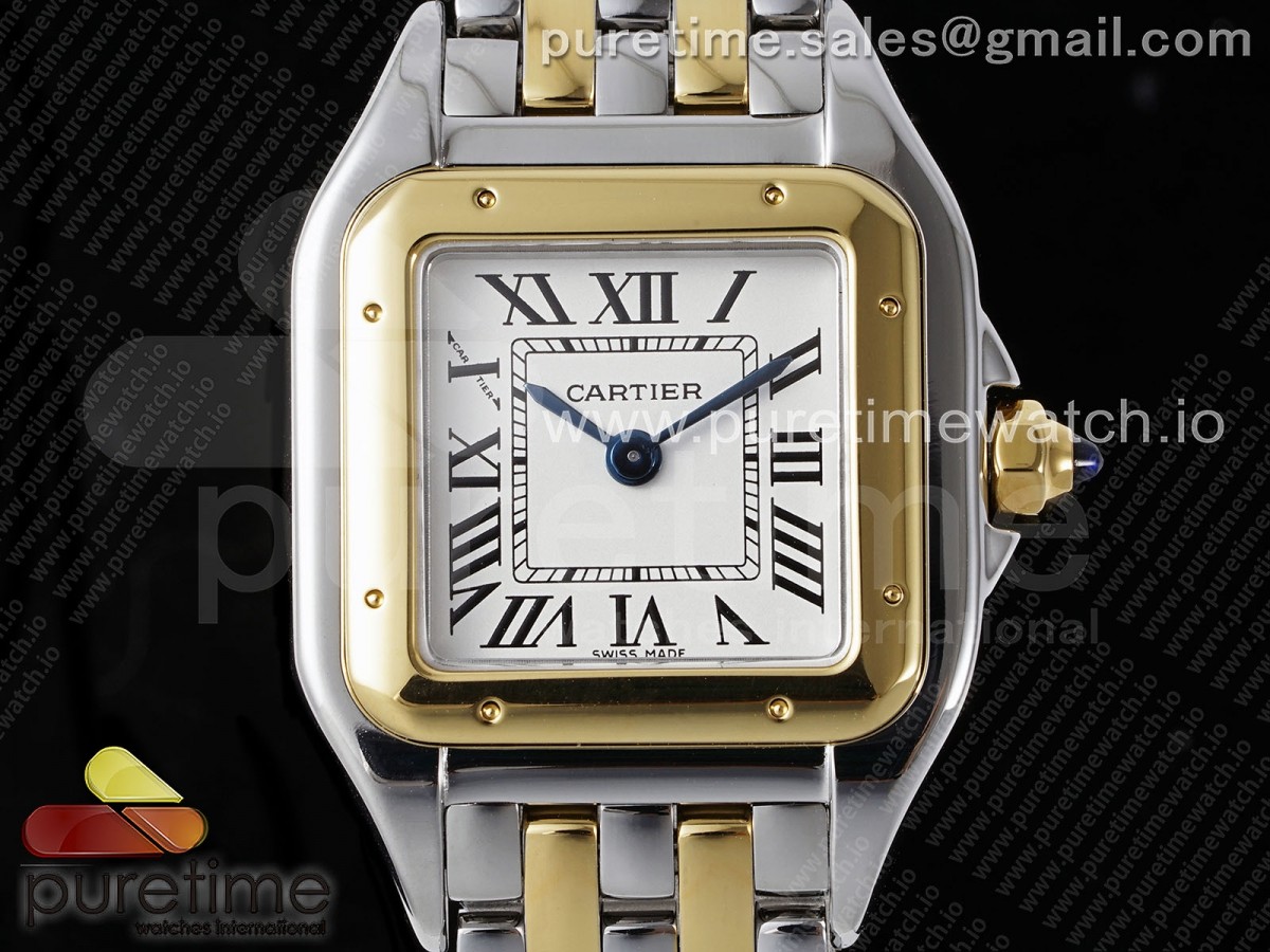 Panthère Ladies 22mm SS/YG AF White Dial on SS/YG Bracelet Ronda Quartz