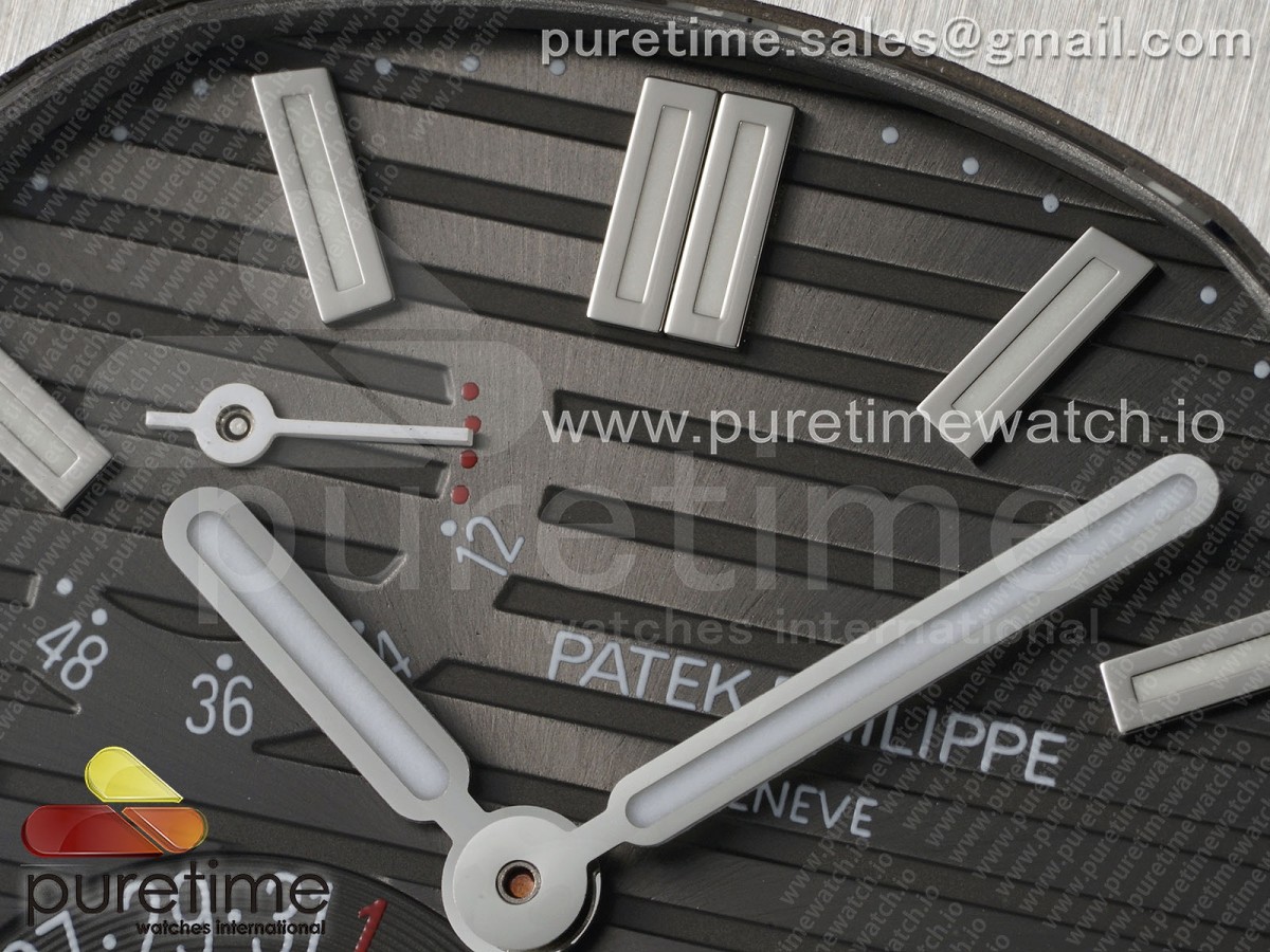 Nautilus 5712 SS PPF Gray Dial on Black Leather Strap A240 V2