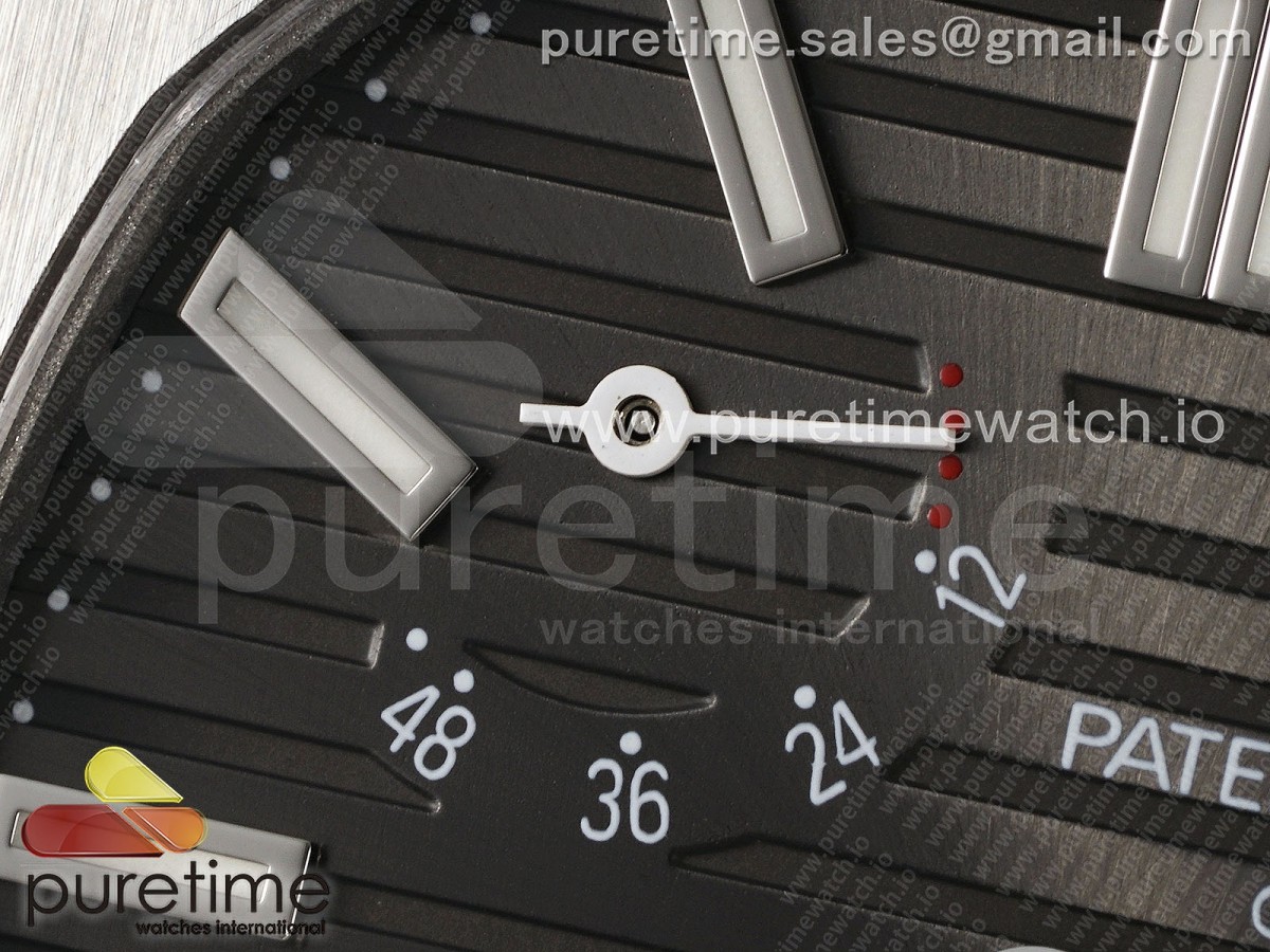 Nautilus 5712 SS PPF Gray Dial on Black Leather Strap A240 V2