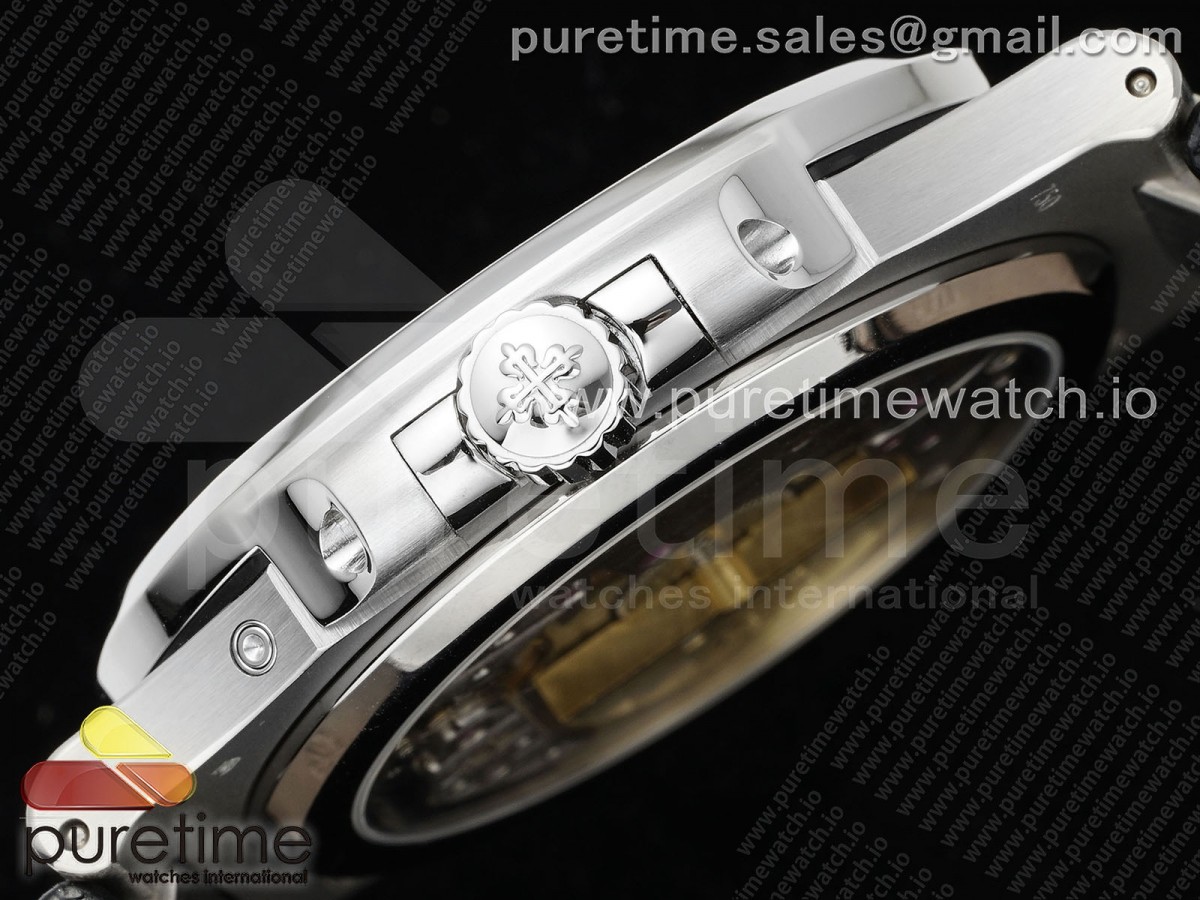 Nautilus 5712 SS PPF Gray Dial on Black Leather Strap A240 V2