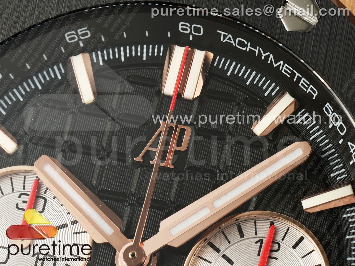 Royal Oak Offshore 43mm 26420ro RG APPF Black Dial on Black Leather Strap A4401